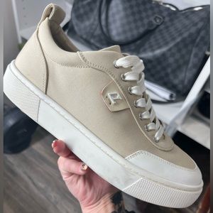 Christian Louboutin sneakers - tan and white
